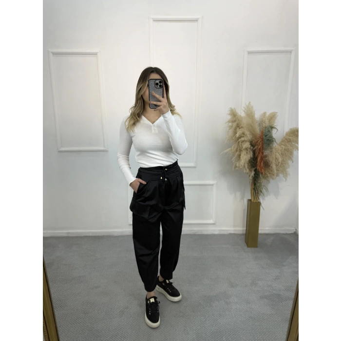 Jirble Pileli Preimum Saten Pantolon