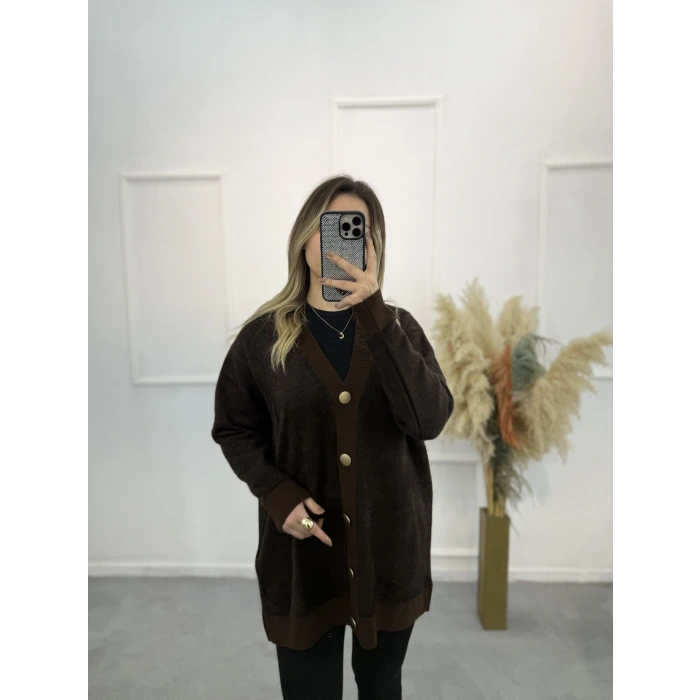 Atten Önden Düğmeli Yumoş Hırka