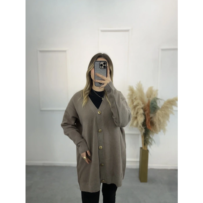 Atten Önden Düğmeli Yumoş Hırka