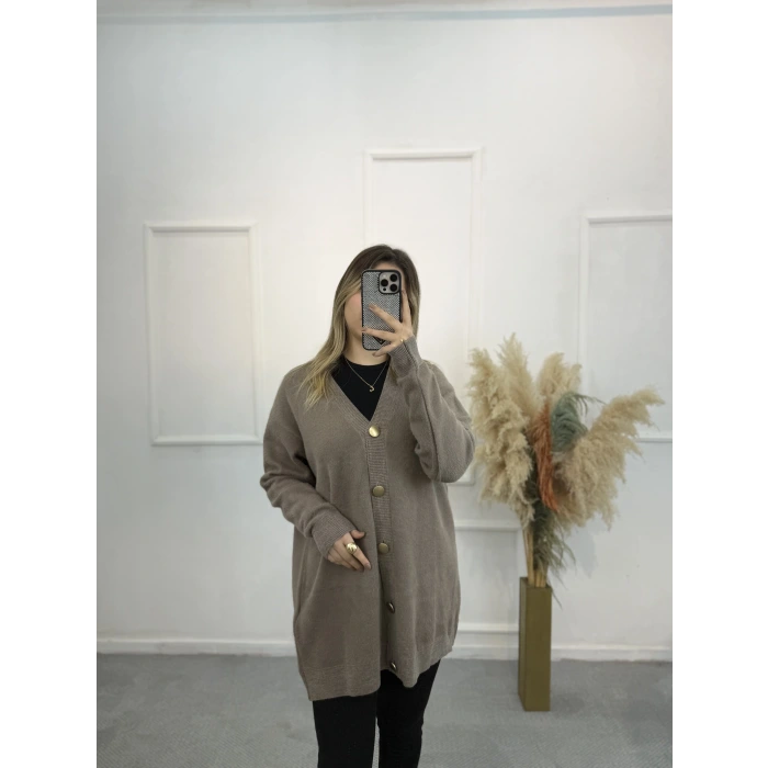 Atten Önden Düğmeli Yumoş Hırka