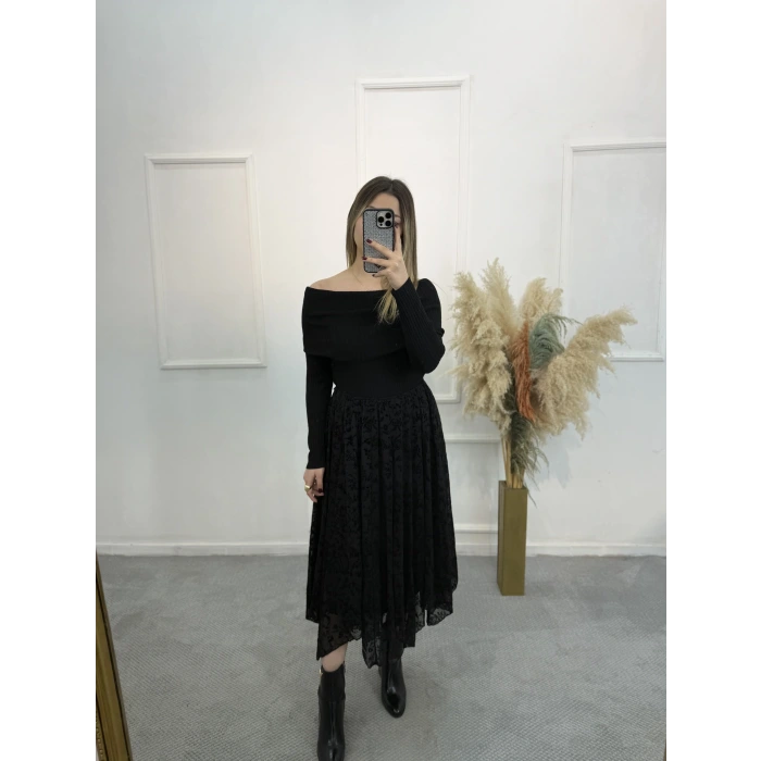 Zirov Dal Desenli Asimetrik Etek