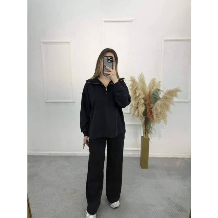 Fitilli Triko Detaylı Modal İikil Takım