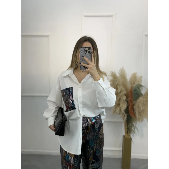 Loz Cep Payet Detaylı Gömlek