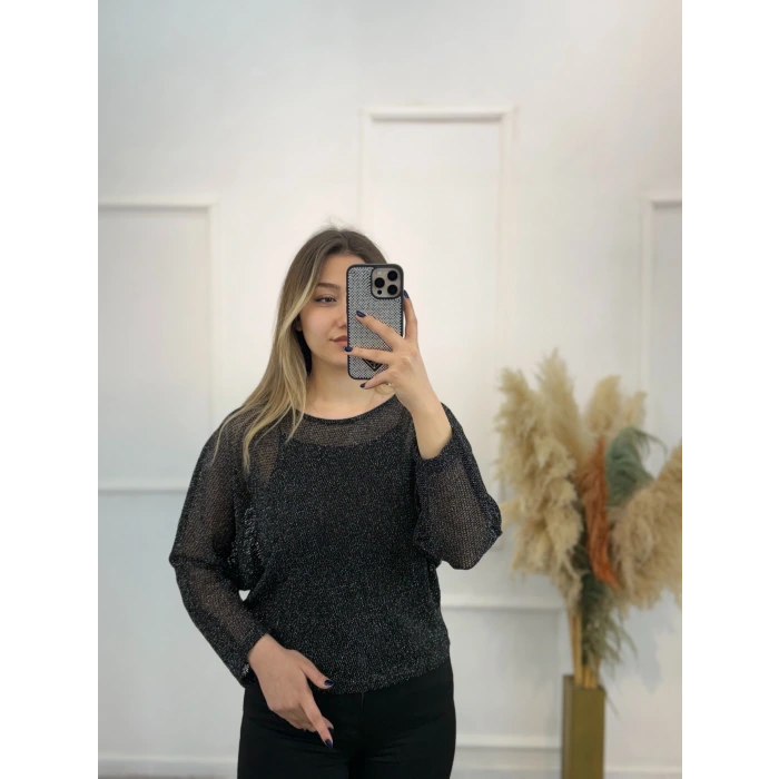 Mizk File Detaylı Simli Bluz