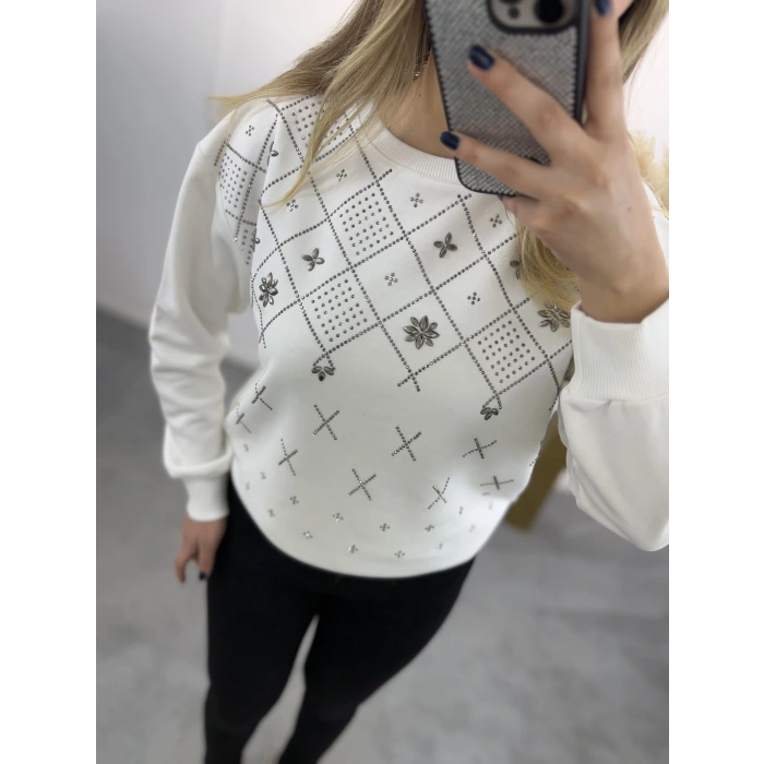 Klara Etnik Taş Detaylı Sweatshirt