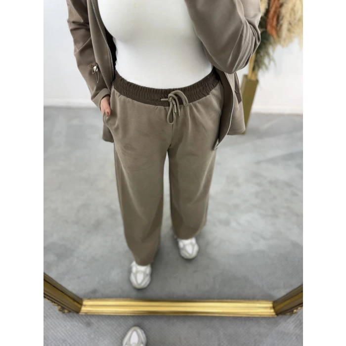 Arka Kapitone Detaylı Çift Fermuarlı İkili Takım