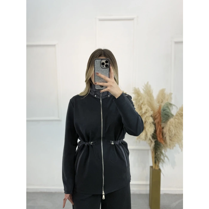 Arka Kapitone Detaylı Çift Fermuarlı İkili Takım