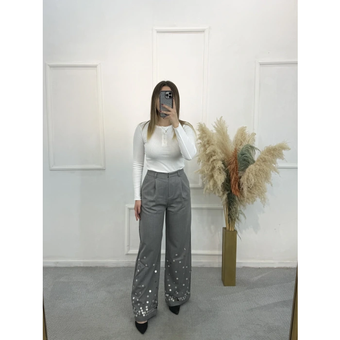 Pants  Payet İşlemeli Palazzo Pantolon