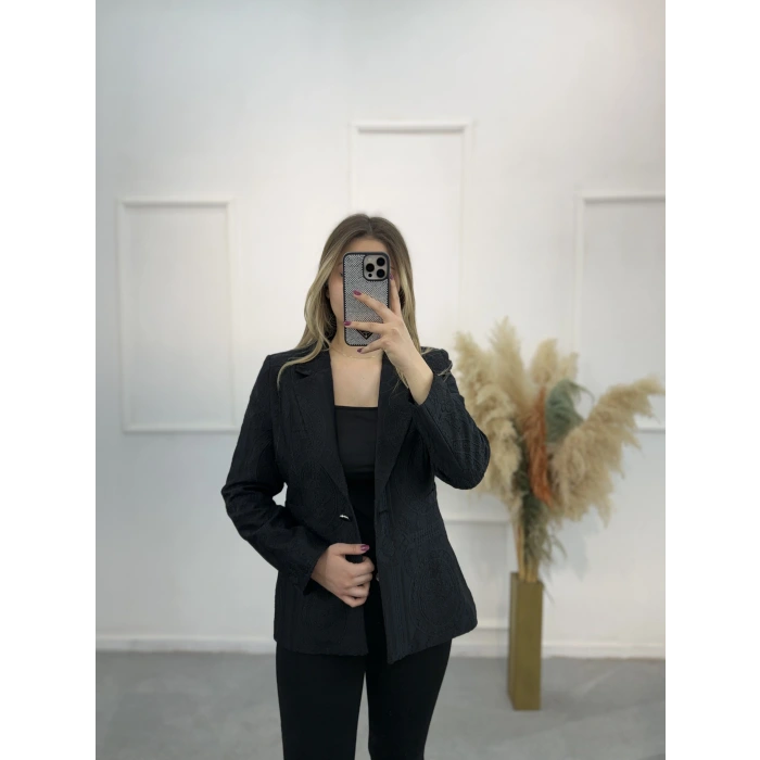 Güpürlü Astarlı Blazer Ceket