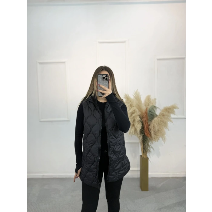 Gewca Yanları Çıt Kapişonlu Şişme Yelek