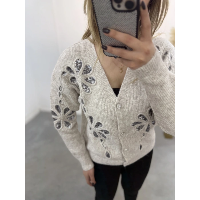 Oslo Pul Nakışlı Hırka