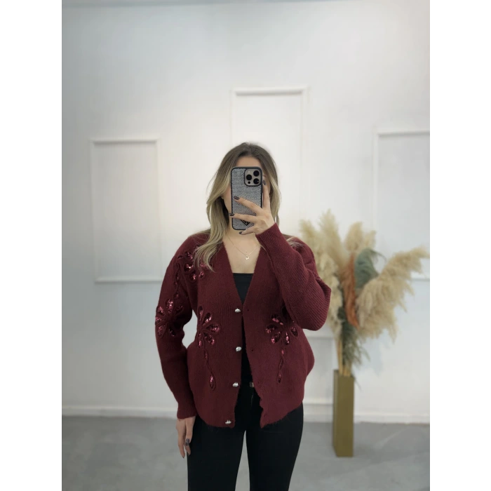 Oslo Pul Nakışlı Hırka