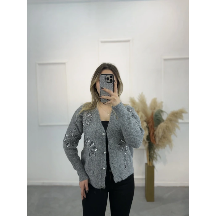 Oslo Pul Nakışlı Hırka