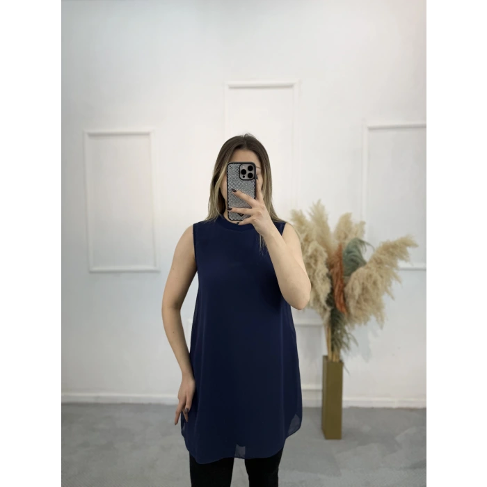 Kintana Önü Şifon Kolsuz İçlik