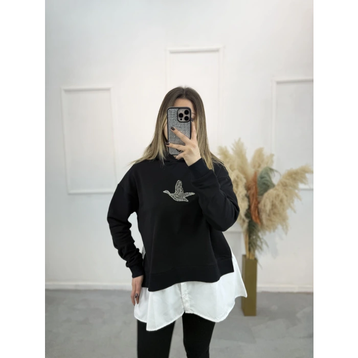 Bymn Poplin Detaylı Sweatshirt