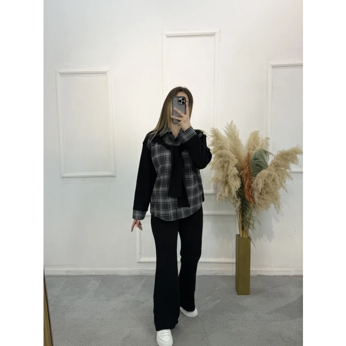 Camisa Ekoseli İkili Takım