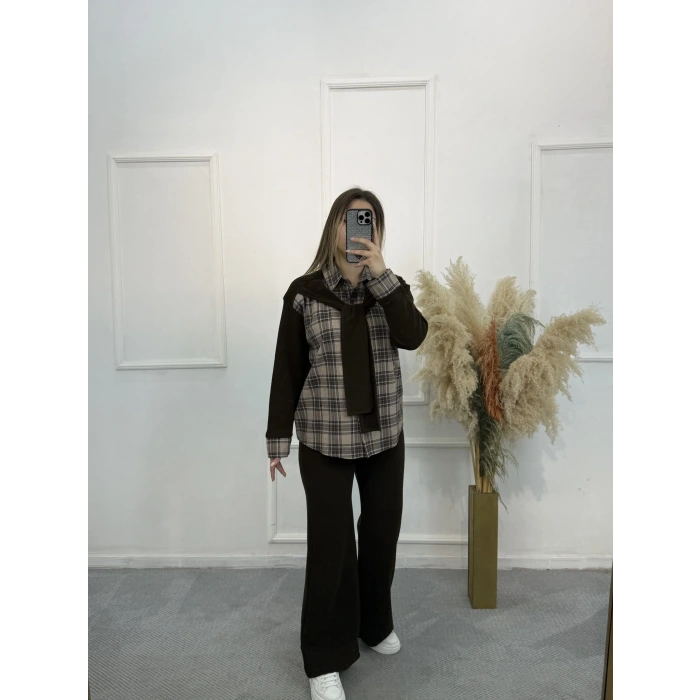 Camisa Ekoseli İkili Takım