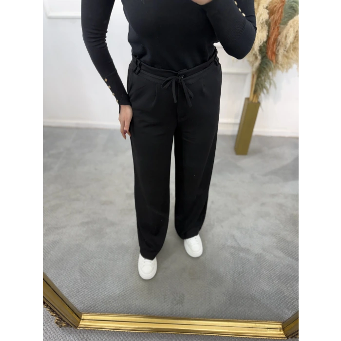 Fermuarlı İpli Modal Pantolon