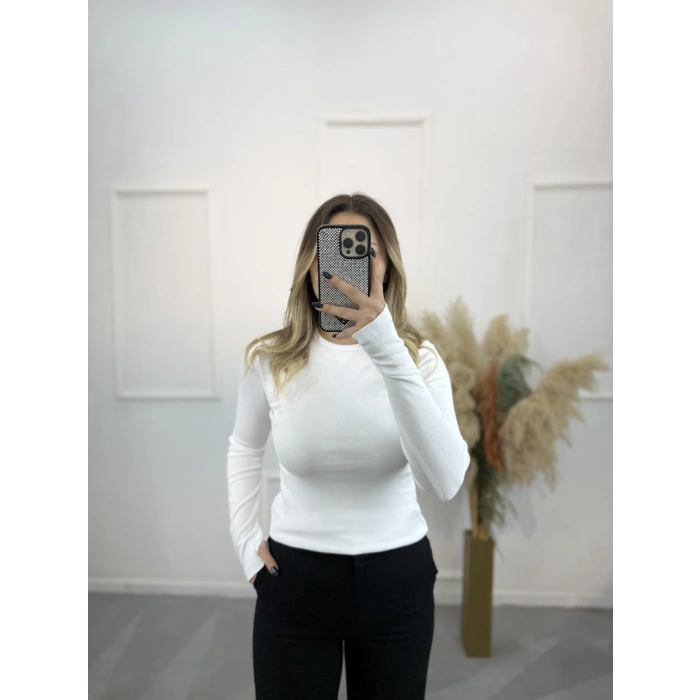 Sea Arka Dikişli Parmak Geçmeli Bluz