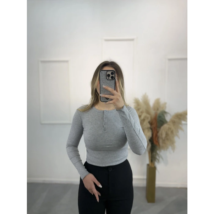 Eav Düğmeli Fitilli Bluz