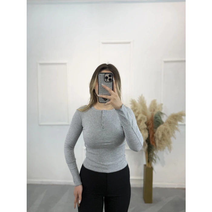 Eav Düğmeli Fitilli Bluz