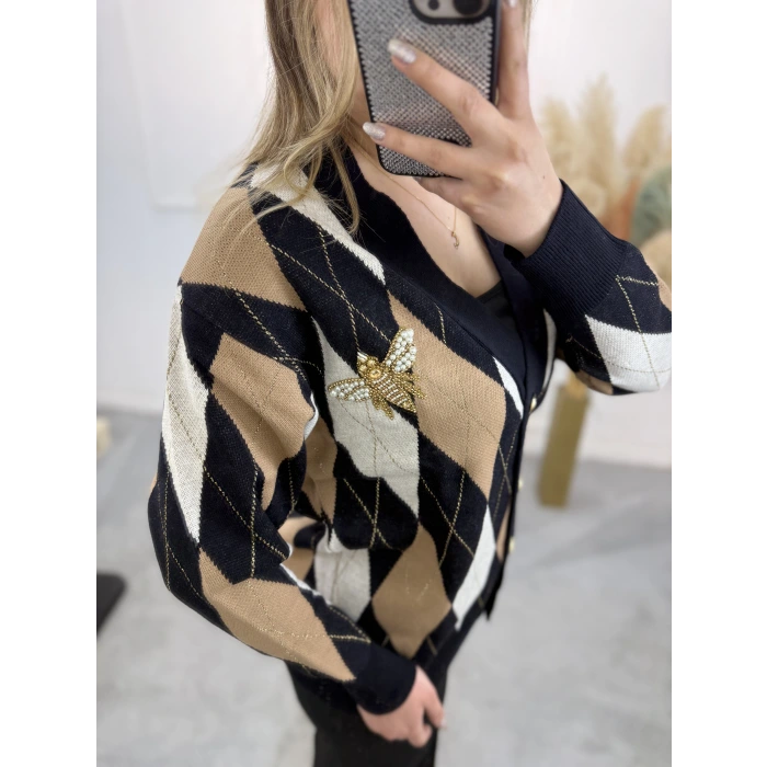 Kovaw Bymn Arı Broşlu Hırka