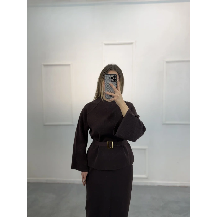 Cekz Simli Kemer Detaylı Etekli  İkili Takım