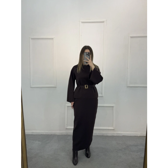 Cekz Simli Kemer Detaylı Etekli  İkili Takım