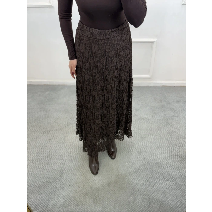 Sedd Astarlı Dantelli Etek