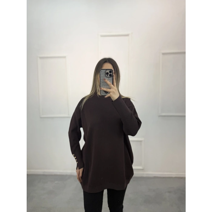 Rijhe Simli Kol Düğmeli MerserizeTunik