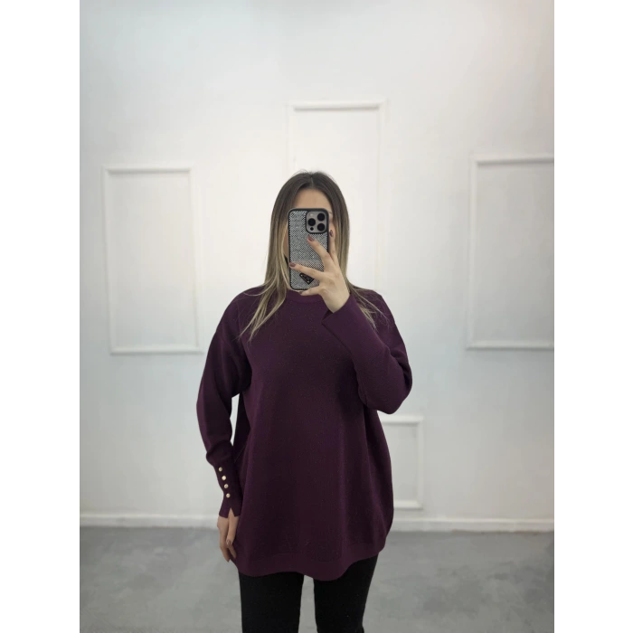 Rijhe Simli Kol Düğmeli MerserizeTunik