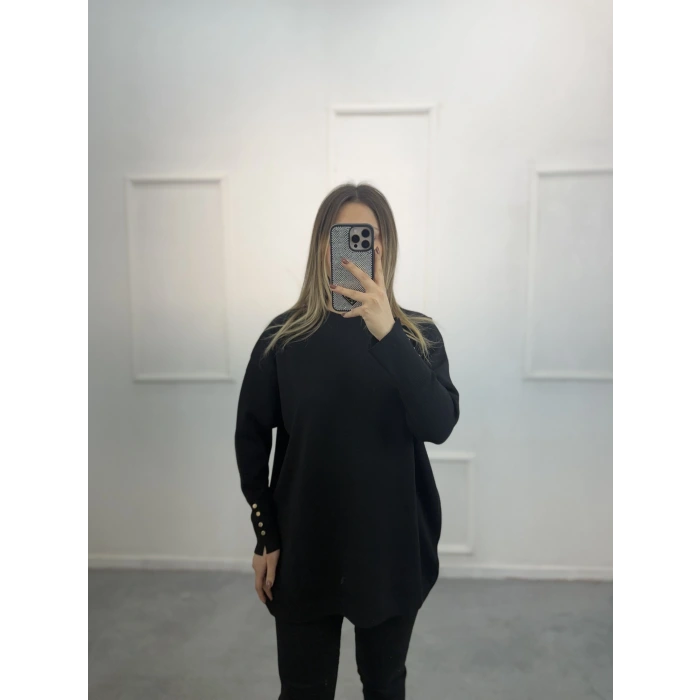 Rijhe Simli Kol Düğmeli MerserizeTunik