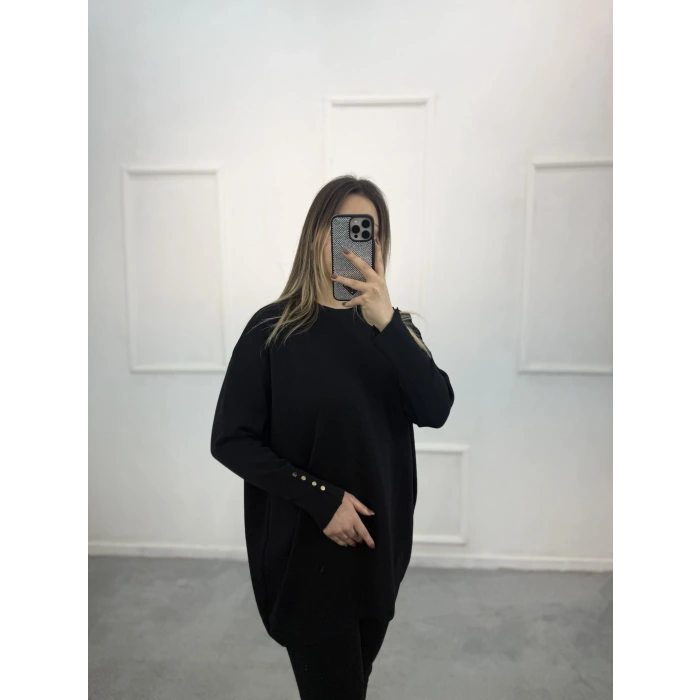 Rijhe Simli Kol Düğmeli MerserizeTunik