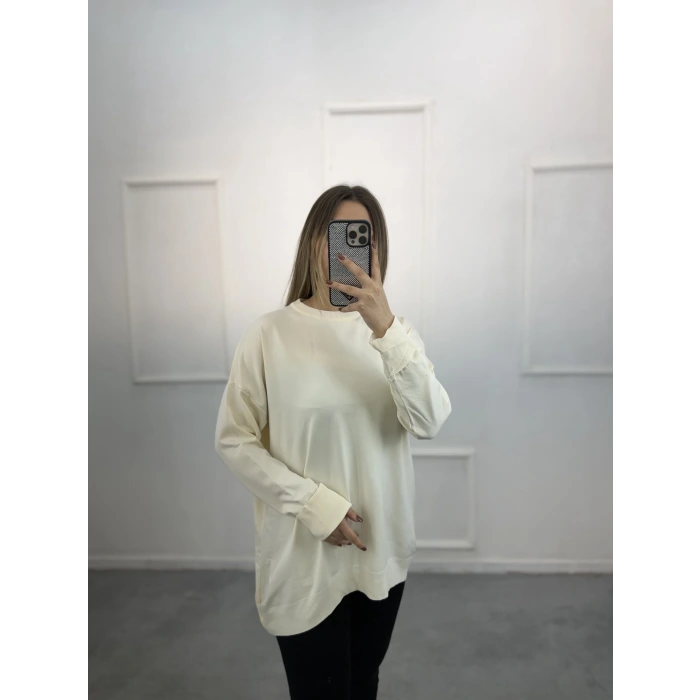 Wety Düz Kol Katlamalı Merserize Tunik