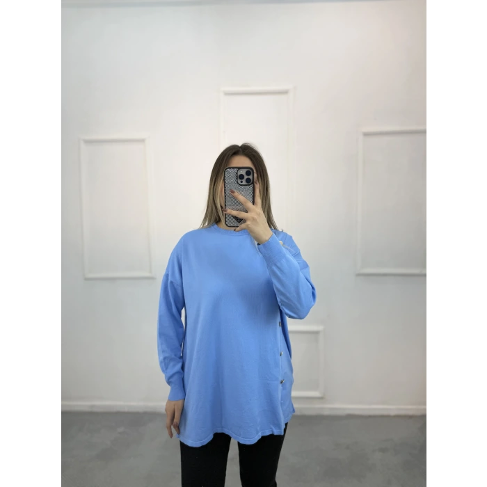 Ugly Yandan Düğmeli Merserize Tunik