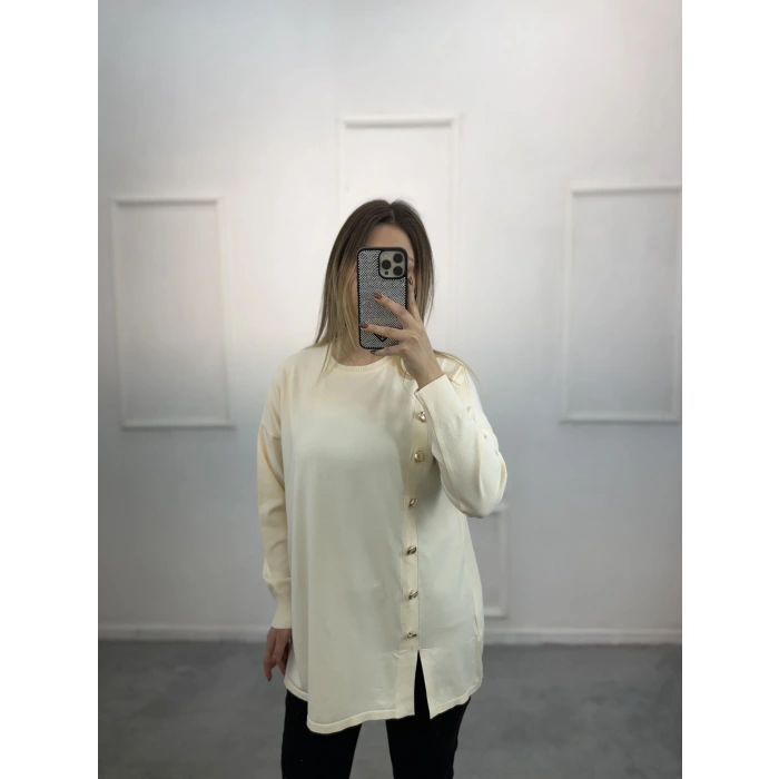 Ugly Yandan Düğmeli Merserize Tunik