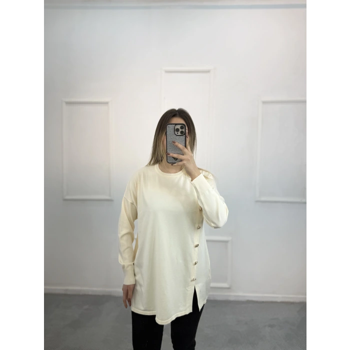 Ugly Yandan Düğmeli Merserize Tunik