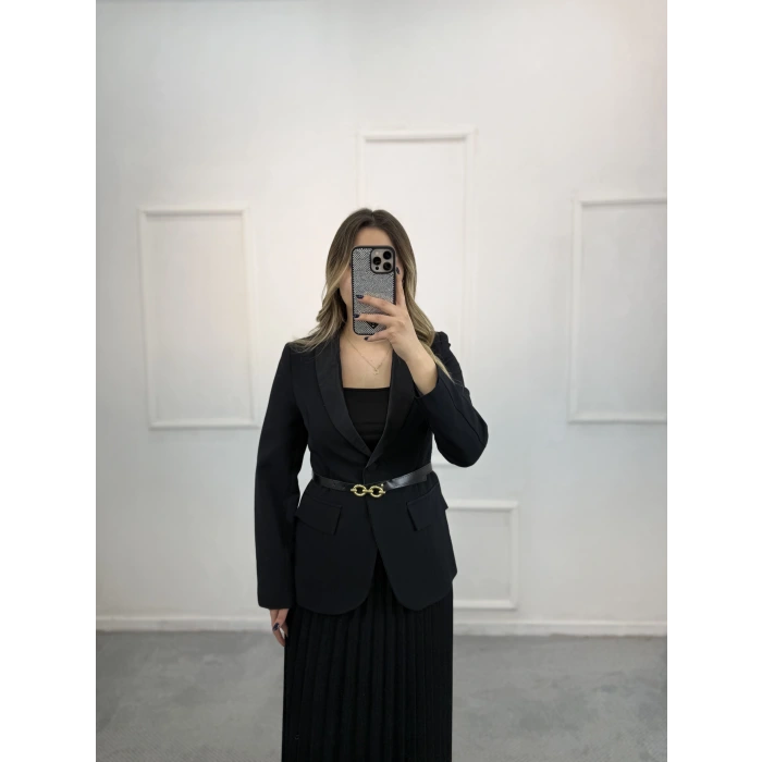 Way Kemer Detaylı Etekli İkili Takım