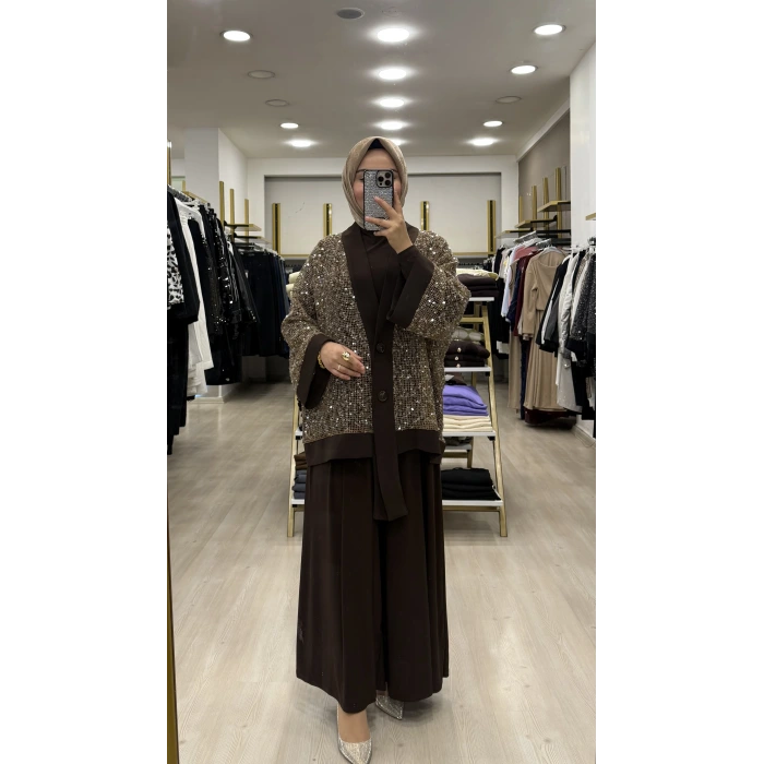 Qaswe Payet İşlemeli Candy 3lü Takım