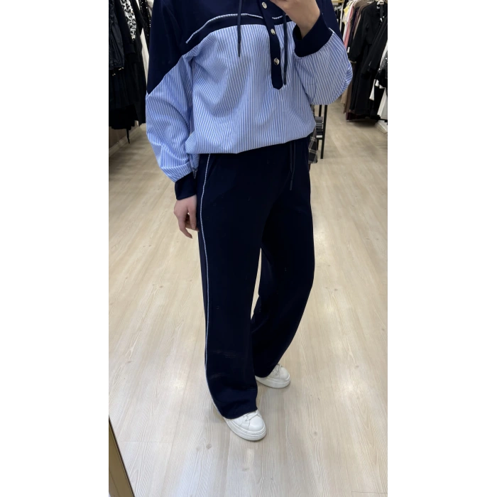 Ekra Çıtçıt Garnili Poplinli İkili Takım