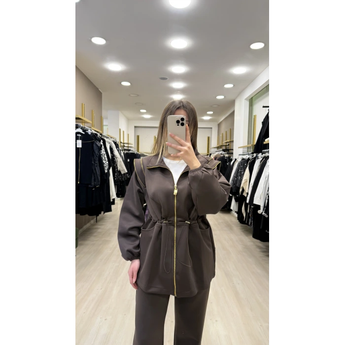 Omzu Fermuar Detaylı Scuba İkili Takım