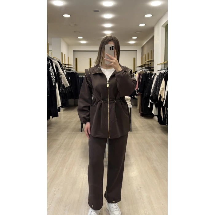 Omzu Fermuar Detaylı Scuba İkili Takım