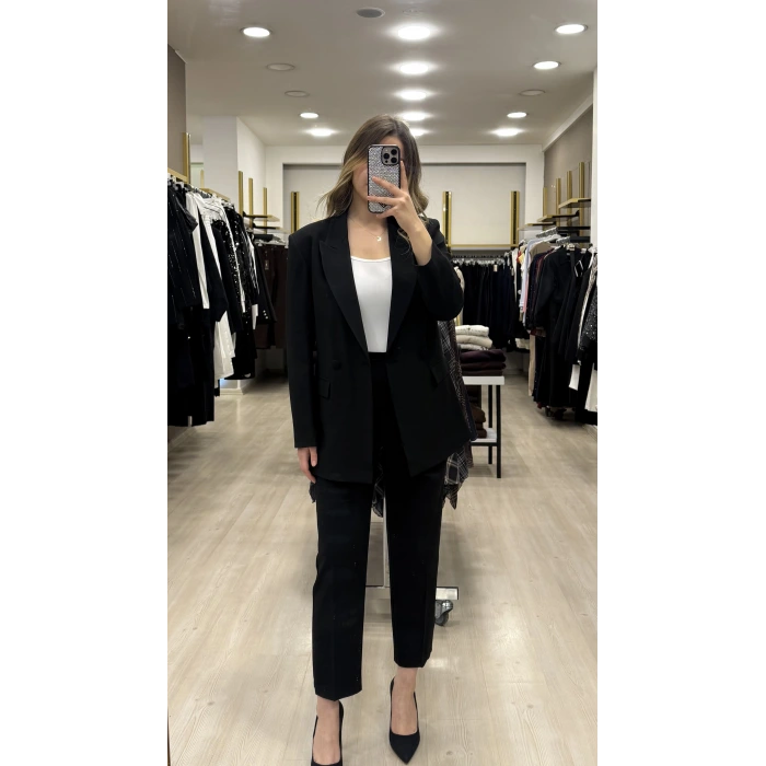 Merry Kruvaze Yaka Blazer İkili Takım