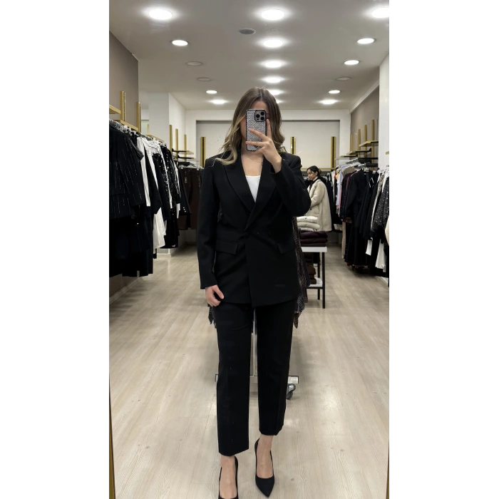 Merry Kruvaze Yaka Blazer İkili Takım