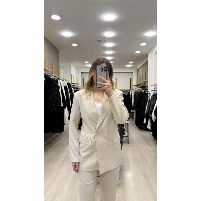 Merry Kruvaze Yaka Blazer İkili Takım