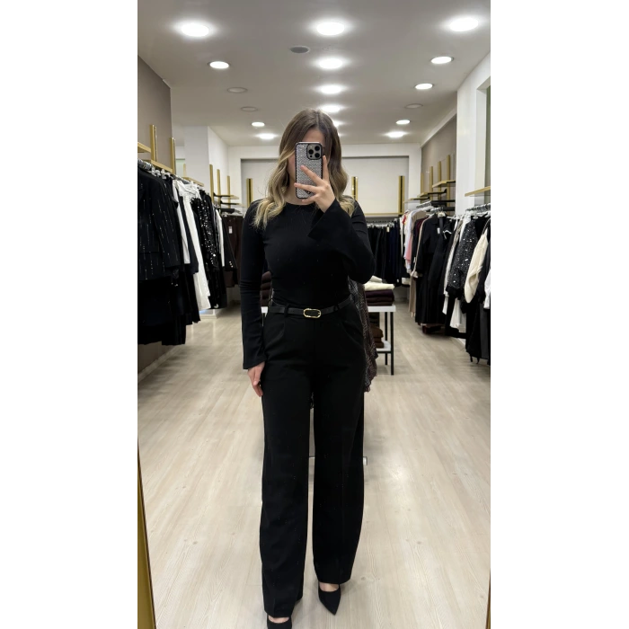 Wike Kendinden Kemerli Palazzo Pantolon