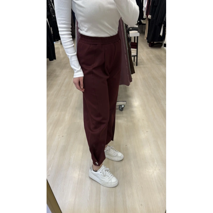 Scuba Ayak Ucu Broşlu Pantolon