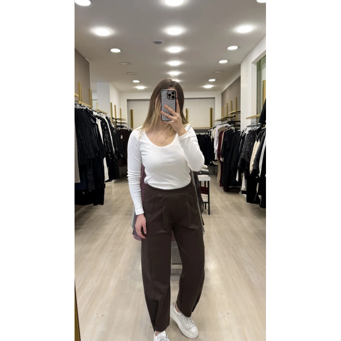 Scuba Ayak Ucu Broşlu Pantolon