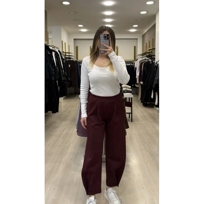 Scuba Ayak Ucu Broşlu Pantolon