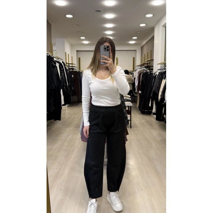 Scuba Ayak Ucu Broşlu Pantolon